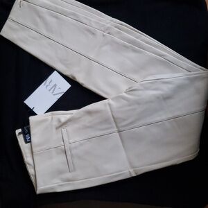 Zara leather leggings, US Small, Beige/Cream